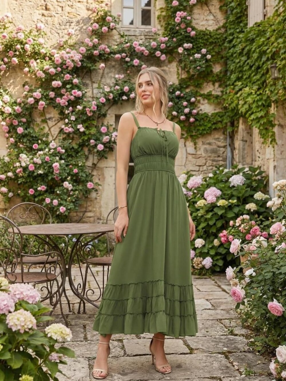 Boho Flowy Summer Maxi Dress | Women's Milkmaid Sundress | Perfect for Vacations - Picture 2 of 7